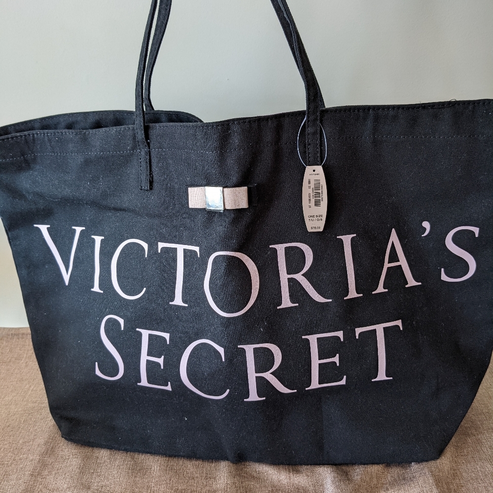 VS Large pink and black tote bag